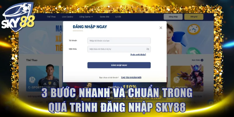 3 bước nhanh và chính xác trong quá trình đăng nhập SKY88