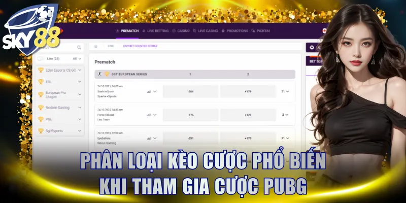 Phân loại kèo cược phổ biến khi tham gia cược PUBG