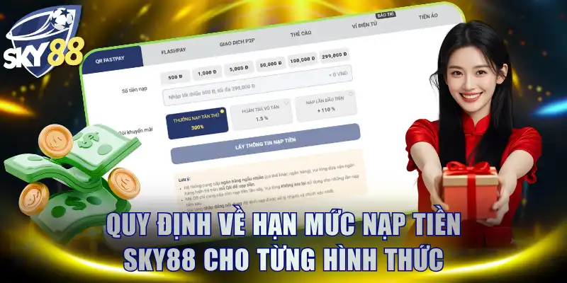 Quy định về hạn mức nạp tiền SKY88 cho từng hình thức